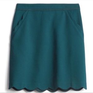 Skies Are Blue Scalloped Hem Skirt